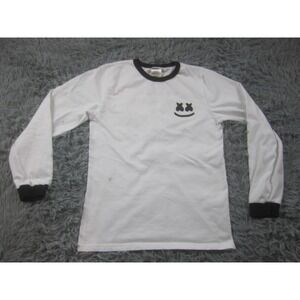Marshmello Shirt Youth XL White Black Long Sleeve Ringer Keep It‎ Mello Graphic